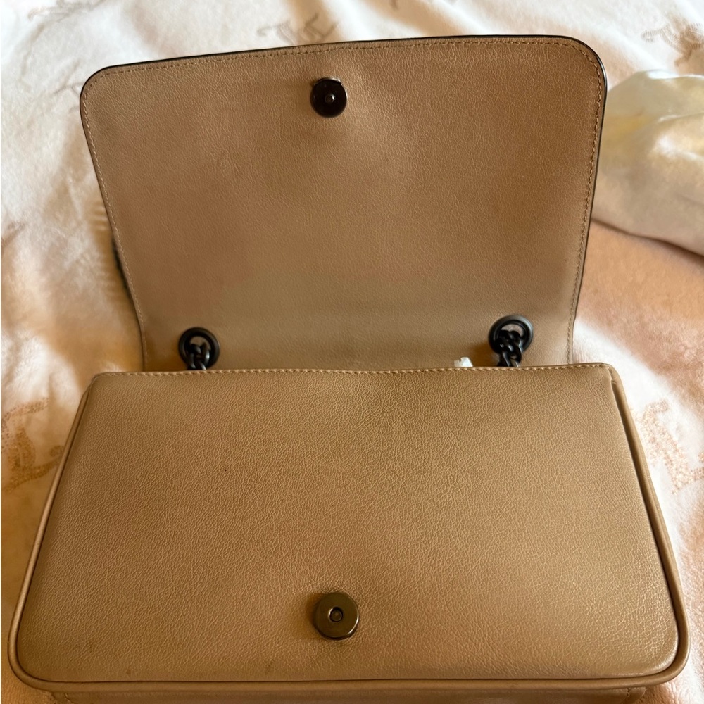Prada Beige Leather Stud-Trim Shoulder Bag with Chain Strap - Picture 3 of 7
